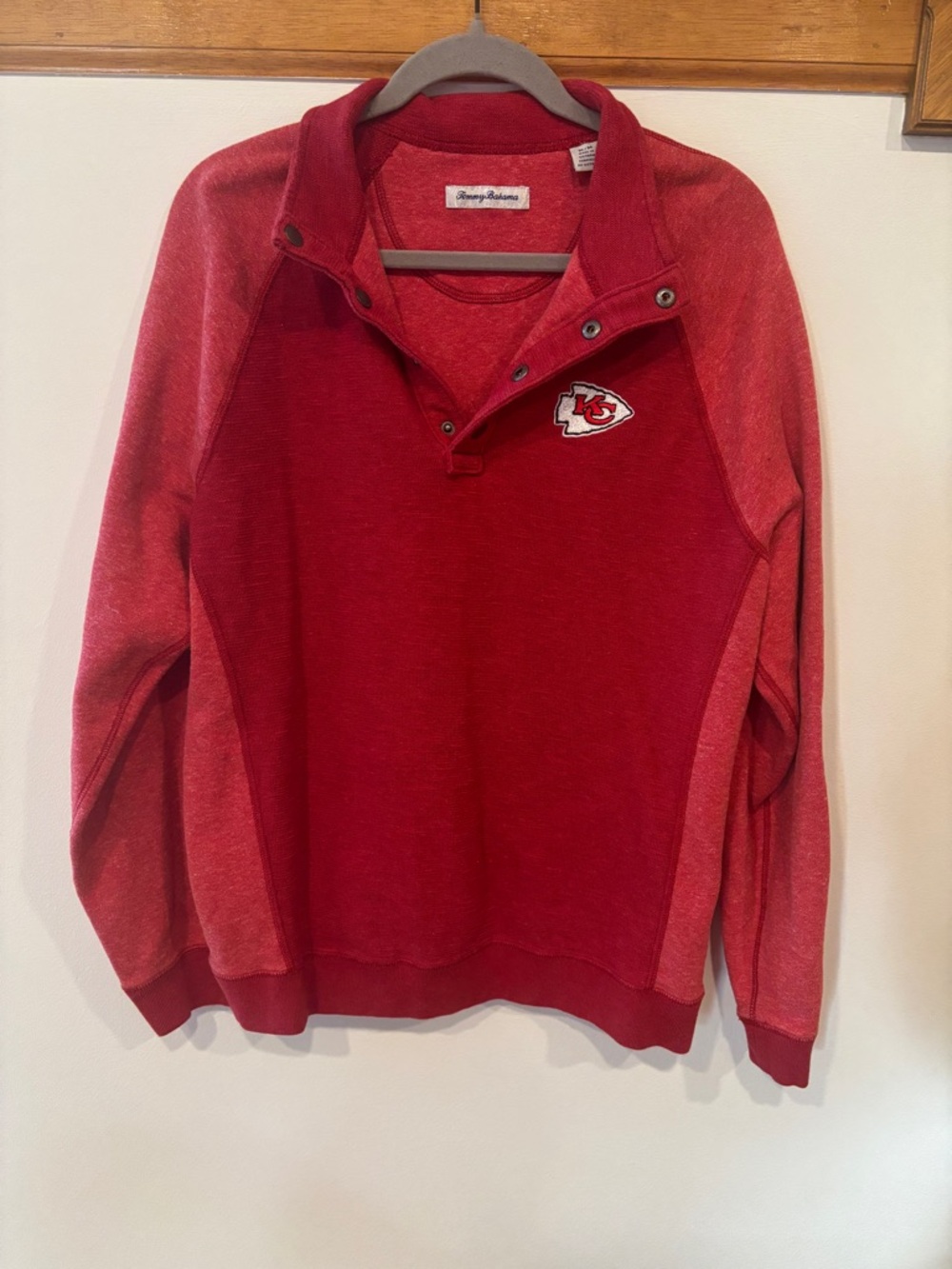 Tommy Bahama Kansas City Chiefs Red Quarter-Snap Pullover Sweater Men’s Medium